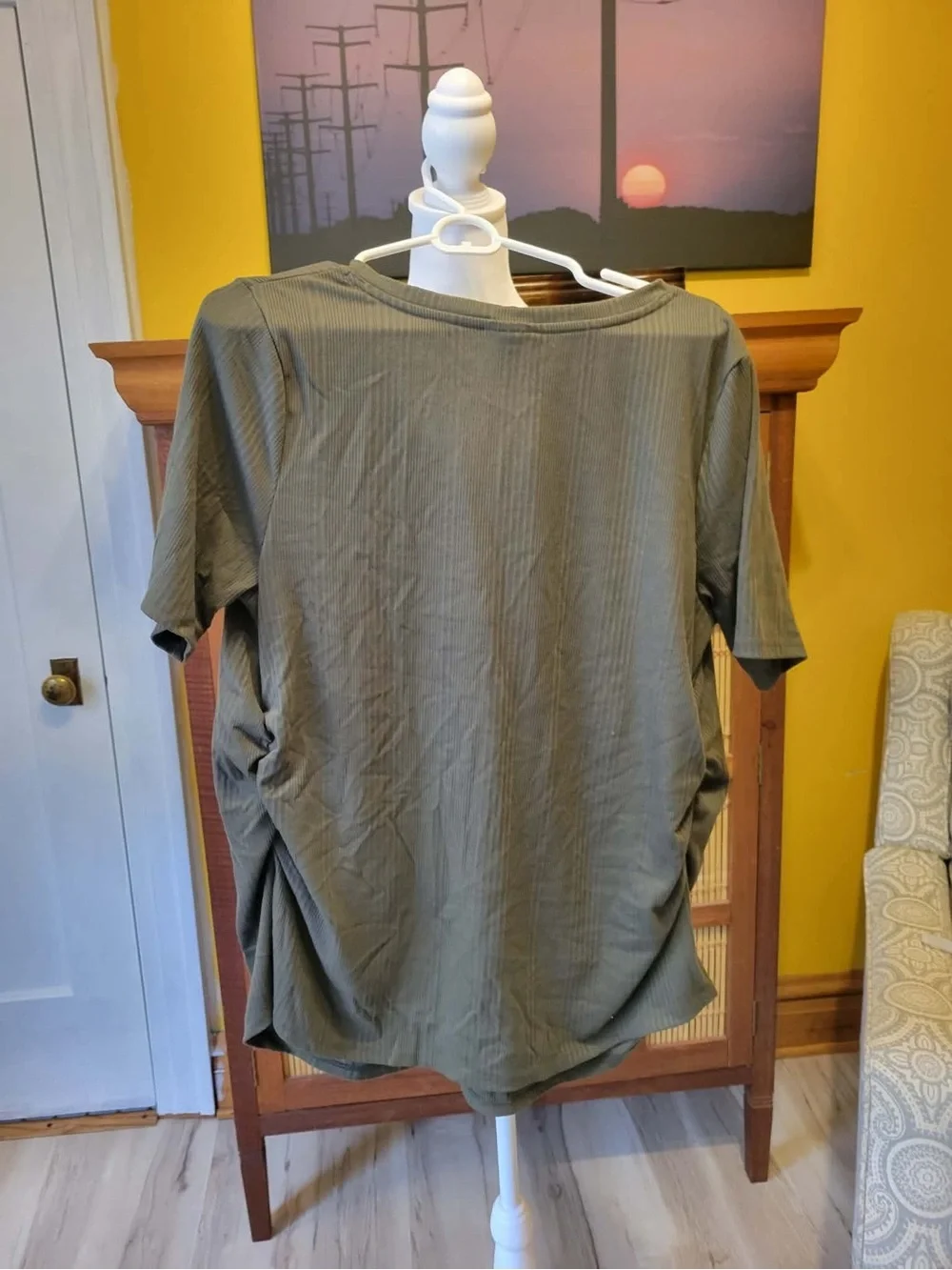 Isabel Maternity by Ingrid & Isabel Olive Green Ribbed Maternity Top l PTP 20